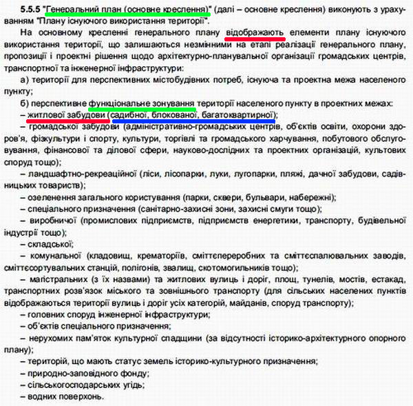 ДБН Генплан п. 5.5.5 кресл - Основне